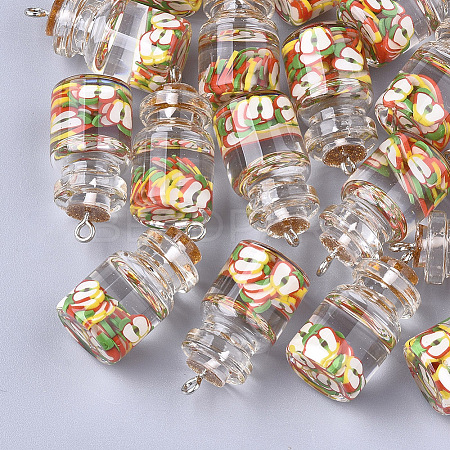 Glass Bottle Pendants X-GLAA-T001-04C-1