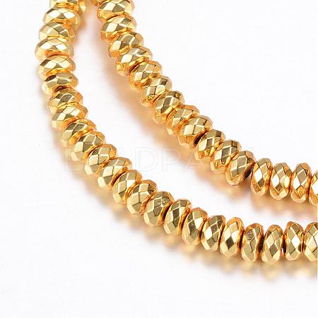 Electroplate Non-magnetic Synthetic Hematite Bead Strands G-Q465-15G-1