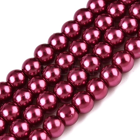 Baking Paint Pearlized Glass Pearl Round Bead Strands HY-Q003-6mm-14-1