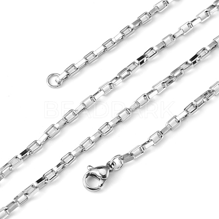 Non-Tarnish Box Chain Necklace for Men X-NJEW-F027-17-2.5mm-1