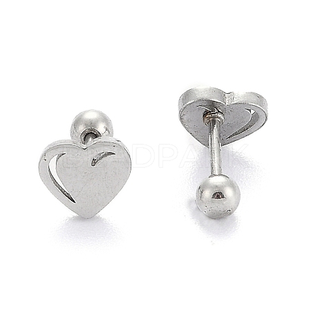 Tarnish Resistant 201 Stainless Steel Barbell Cartilage Earrings LS-EJEW-R147-38-1