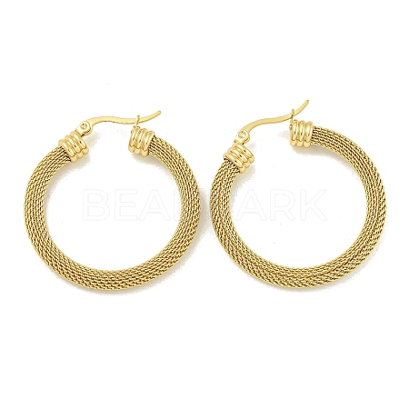 PVD Vacuum Plating 304 Stainless Steel Hoop Earrings for Women EJEW-G401-05B-G-1