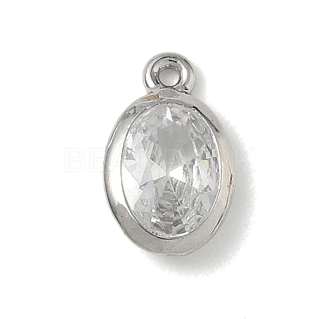 Brass Pave Cubic Zirconia Charms KK-CBA74BF-02P-04-1