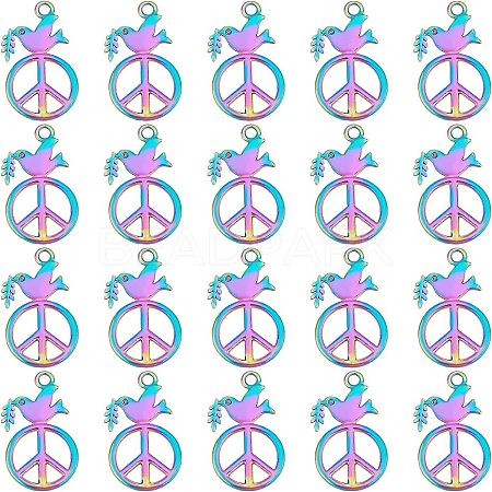 20Pcs Rainbow Color Alloy Pendants FIND-FH0003-56-1