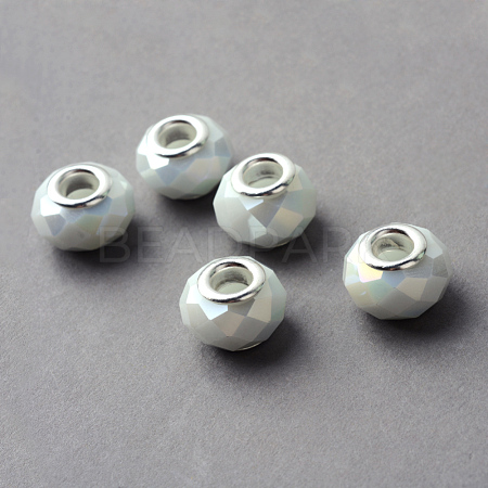 Electroplated Glass European Beads GPDL-Q020-02-1