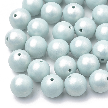 Spray Painted Style Acrylic Beads MACR-T010-8mm-02-1
