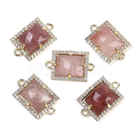 Natural Strawberry Quartz Faceted Rectangle Links G-I375-07G-07-1