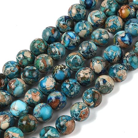 Dyed Natural Regalite/Imperial Jasper/Sea Sediment Jasper Beads Strands G-B124-C01-21-1