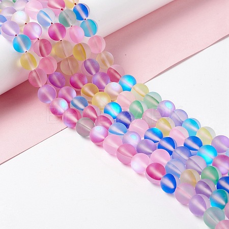 Synthetic Moonstone Beads Strands G-E573-01C-13-1
