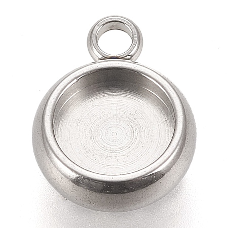 Tarnish Resistant 304 Stainless Steel Pendant Cabochon Settings LS-STAS-K202-03B-P-1