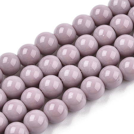 Opaque Solid Color Glass Beads Strands GLAA-T032-P6mm-07-1