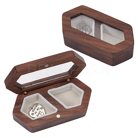 1Pc Hexagon Wooden Visible Window Pet Pet Keepsake Storage Boxes CON-DR0001-11-1