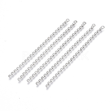 Brass Rhinestone Cup Chains Tassel Big Pendants KK-R129-10P-1