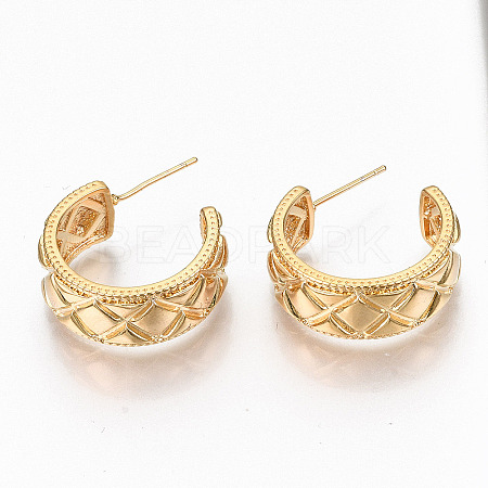 Brass Half Hoop Earrings KK-R117-019-NF-1