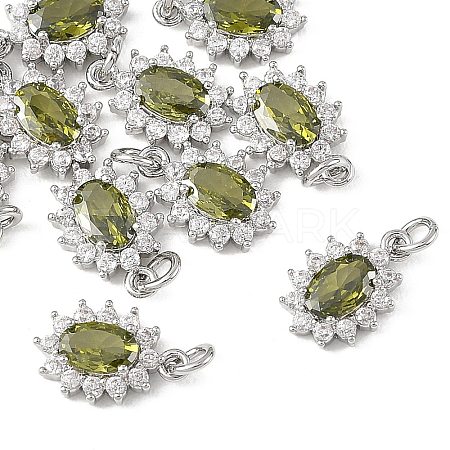 SHEGRACE Brass Micro Pave Cubic Zirconia Pendants XGRQ2O929-446D-P-1