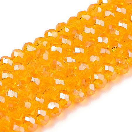 Electroplate Glass Beads Strands X-EGLA-A034-T1mm-A24-1