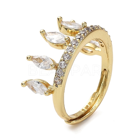 Cubic Zirconia Crown Adjustable Rings RJEW-Q777-10G-03-1