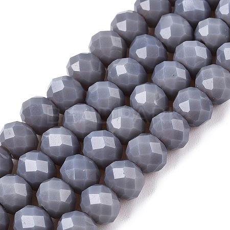 Opaque Solid Color Imitation Jade Glass Beads Strands EGLA-A044-P6mm-D10-1