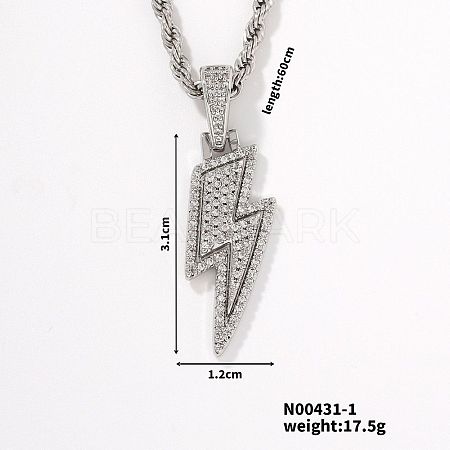 European and American Fashion Lightning Brass Rhinestone Pendant Necklaces HP4417-1-1