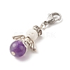 Natural Amethyst & Lava Rock Bead Pendants HJEW-JM00600-03-3