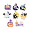 Halloween Electroplate Opaque Resin Pendants RESI-H040-02C-P-1