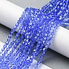 Transparent Electroplate Glass Beads Strands GLAA-F029-3mm-C07-4