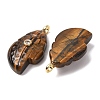 Natural Tiger Eye Carved Pendants G-H357-05G-04-3