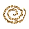 Ion Plating(IP) 304 Stainless Steel Rolo Chain Necklace NJEW-D045-01G-2