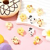 10Pcs 5 Colors Cartoon Cat-shape Doughnut Resin Lapel Pin Backs JEWB-CJ0003-07-5