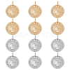 12Pcs 2 Colors 304 Stainless Steel Coin Pendants STAS-UN0064-48-1