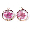 Transparent Clear Epoxy Resin & Dried Flower Pendants RESI-S383-075-C03-2