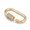 Brass Micro Pave Cubic Zirconia Screw Carabiner Lock Charms ZIRC-G160-21G-3