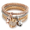 3Pcs Alloy Rhinestone Charm Bangle Set FS-WG4938A-11-1