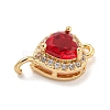 Brass Pave Cubic Zirconia Connector Charms KK-Z072-06G-06-2