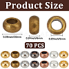 70Pcs 7 Colors Tibetan Style Alloy Beads FIND-PA0001-68-2