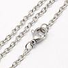 Tarnish Resistant Trendy Unisex 304 Stainless Steel Cable Chain Necklaces X-NJEW-M057-B-01-1