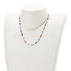 Brass Enamel Evil Eye Link Chain Bracelets & Necklaces Jewelry Sets SJEW-JS01185-7