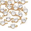 SHEGRACE Brass Pave Cubic Zirconia Flat Round Connector Charms XGRQ2O098-435A-G-1