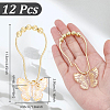 12Pcs Butterfly Acrylic with Iron Shower Curtain Rings for Bathroom HJEW-NB00292-2