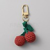 Cherry Wool Knitting Pendant Decorations HJEW-WH0068-12C-1