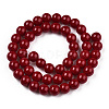 Opaque Solid Color Glass Beads Strands X-GLAA-T032-P8mm-05-3