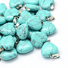 Heart Dyed Synthetic Turquoise Pendants X-G-Q371-09-1