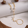 Elegant Natural Freshwater Pearl Beads Link Ring Bracelets KX0637-4
