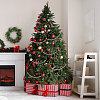 Christmas Wood Round Beads Hanging Ornaments HJEW-CA00081-6