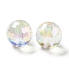 Two Tone UV Plating Rainbow Iridescent Acrylic Beads TACR-D010-03B-01-2
