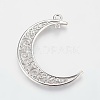 Tibetan Style Alloy Hollow Moon Links TIBEP-5312-P-FF-1