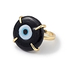 Lampwork Evil Eye Open Cuff Ring RJEW-C051-01G-3