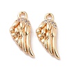 Brass Micro Pave Clear Cubic Zirconia Charms X-KK-G418-12G-1