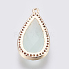 Brass Glass Pendants KK-O105-01KCG-E-2