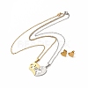 Heart Matching Couple Pendant Necklaces & Stud Earrings SJEW-E045-01GP-1